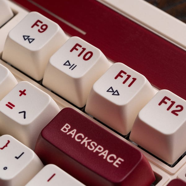 Miniatyrbild 9 av 20: 8Bitdo Retro 108 tangentbord Spela USB + RF Wireless + Bluetooth Burgundisk, Vit