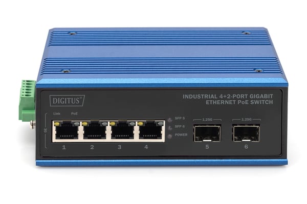 Digitus DN-651149 netværksswitch Ikke administreret Gigabit Ethernet (10/100/1000) Strøm over Ethernet (PoE) Sort, Blå