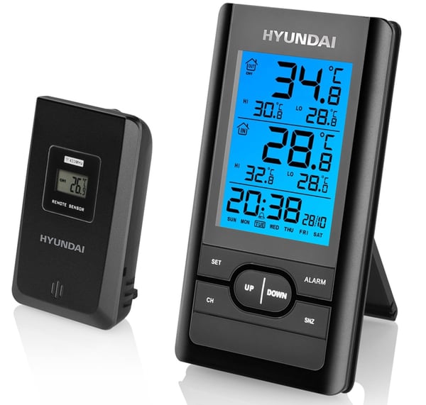 Miniatyrbillede 3 af 6: Hyundai HYUWS1070B digital vejrstation Sort LCD Batteri
