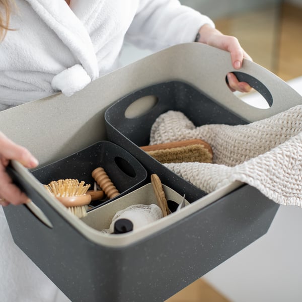 Miniatyrbillede 2 af 3: koziol Boxxx M Opbevaringskurv Rektangulær Cellulose, Plast Grå