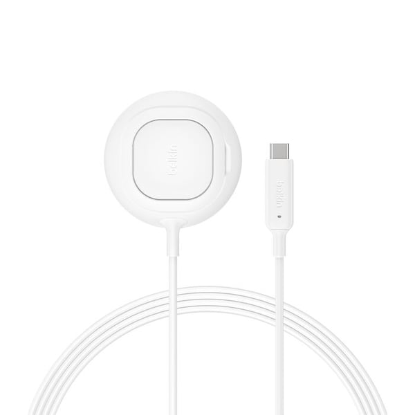 Miniatyrbillede 1 af 6: Belkin UltraCharge Qi2 25W-ladepude med stander, hvid WIA013hqWH