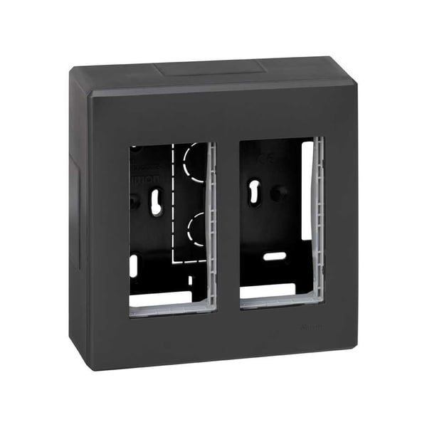 Miniatyrbillede 1 af 3: Simon Connect Påbygningskapsling S500 2-modul, 4x K45 komplet grå grafit 51000002-038