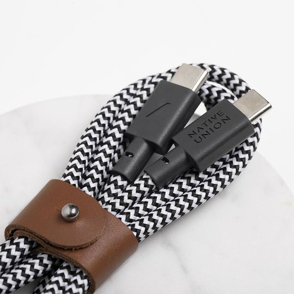 Native Union BELT-C-ZEB-2-NP USB-kaapeli 1,2 m USB C Musta, Valkoinen