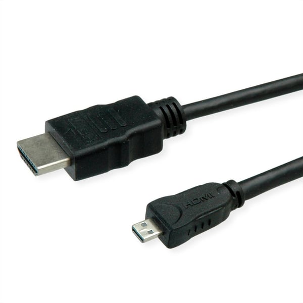 ROLINE 11445581 HDMI-kaapeli 2 m HDMI-tyyppi A (vakio) HDMI-tyyppi D (mikro) Musta