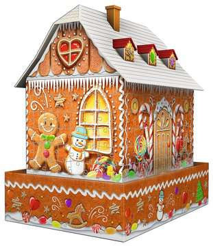 3D-pussel 216 Buildings at Night: Pepparkaksstuga