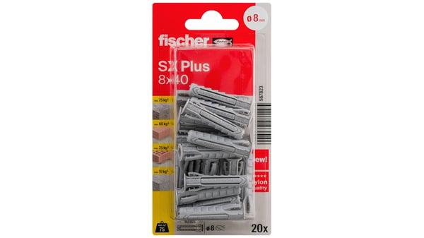 Fischer 567823 skrueanker og vægudtag 20 stk Udvidelsesanker 40 mm