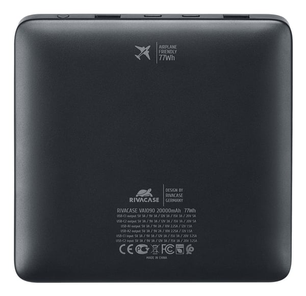 Rivacase Turbo Litium Polymer (LiPo) 20000 mAh Svart