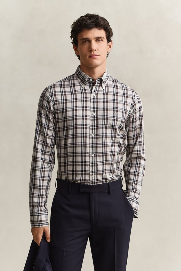 Gant 3262020-214 Skjorta Button down-krage Långärmad Bomull, Lyocell