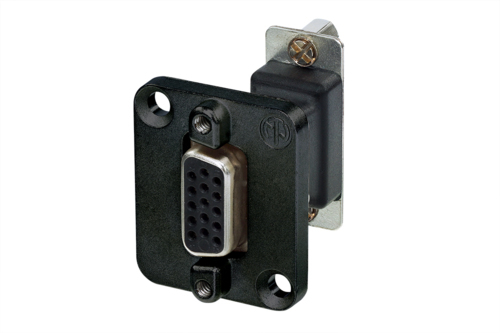 Neutrik NADB15FF-B kabel kønsskifter VGA Sort, Rustfrit stål