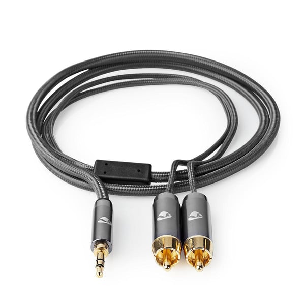 Nedis CATB22200GY50 lydkabel 5 m 3.5mm 2 x RCA Grå