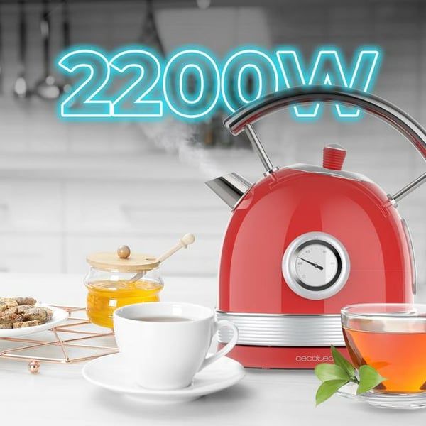 Cecotec Thermosense 420 elkedel 1,8 L 2200 W Krom, Rød