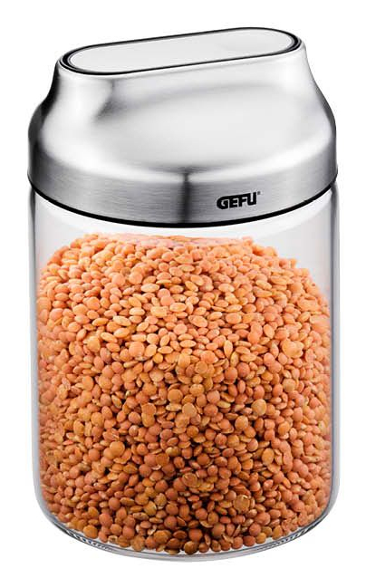 Miniatyrbillede 1 af 7: GEFU KIPPO Rund Krukke 0,7 L Rustfrit stål, Transparent 1 stk