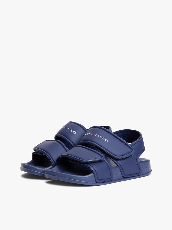 Tommy Hilfiger Logo Double Hook And Loop Sandals Sandaler Blå