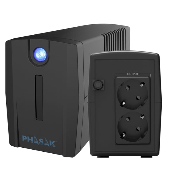 Miniatyrbillede 1 af 7: Phasak Ottima UPS-enhed Interaktivt indgangsstik 0,66 kVA 380 W 2 AC stikkontakt(er)