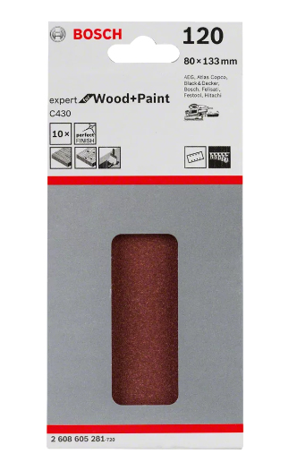 Bosch C430 Expert Slibeblad Fin grus P120 10 stk
