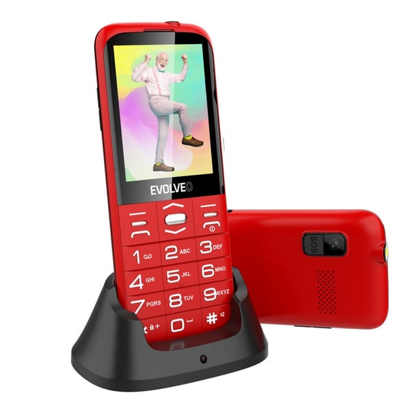 Miniatyrbild 3 av 6: Evolveo EasyPhone 8595683203548 mobiltelefoner 7,11 cm (2.8") 113 g Röd Seniortelefon