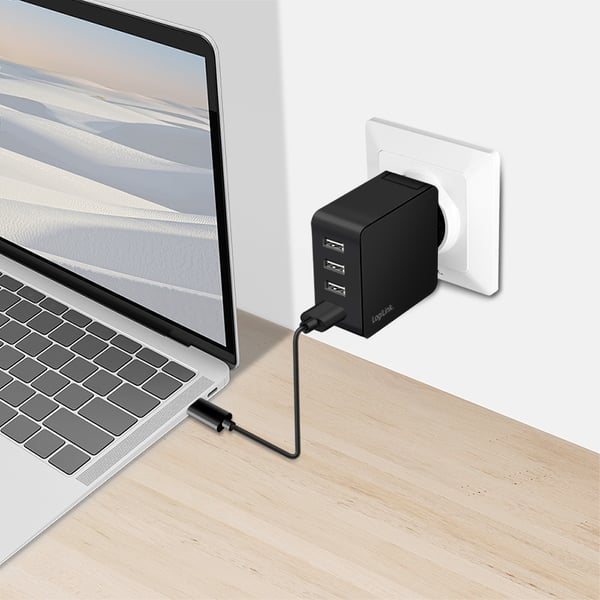LogiLink PA0336 oplader til mobil enhed Universel Sort Vekselstrøm Hurtig opladning Indendørs