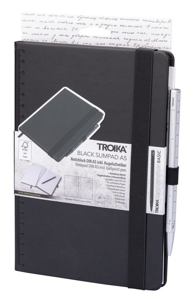 TROIKA NPP04/SI blok og notesblok A5 64 ark Sort