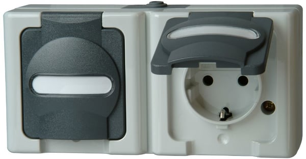 Kopp 131256002 eluttag CEE 7/3 Svart, Grå