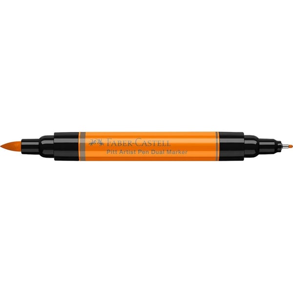 Miniatyrbillede 3 af 3: Faber-Castell Pitt Artist Pen Dual Marker fineliner Fin/medium Orange