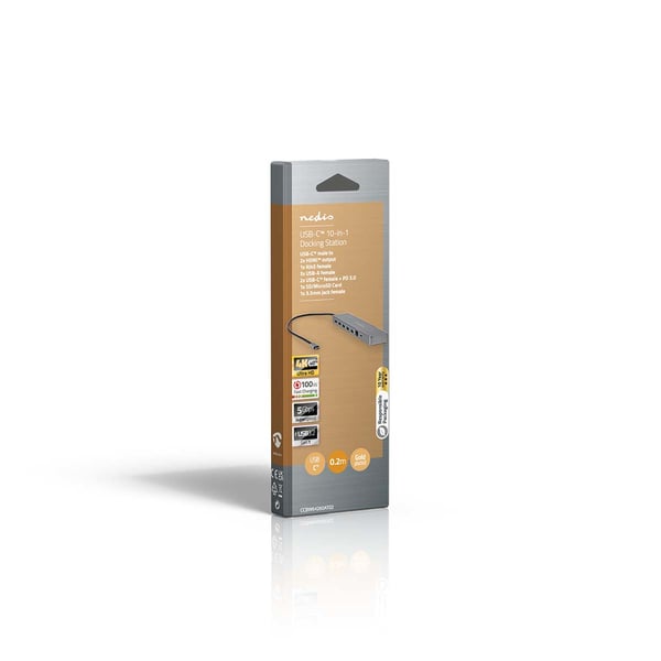 Miniatyrbild 6 av 7: Nedis CCBW64260AT02 gränssnittshubbar USB 3.2 Gen 1 (3.1 Gen 1) Type-C Antracit