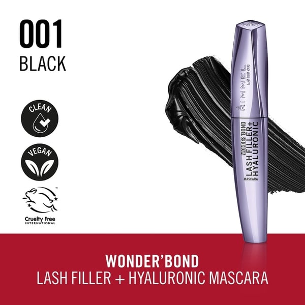 Rimmel Wonder’Bond Lash Filler + Hyaluronic mascara til øjenvipper 001 Black