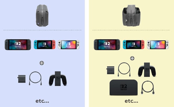 Hori Reversible Travel Pussi Nintendo Musta