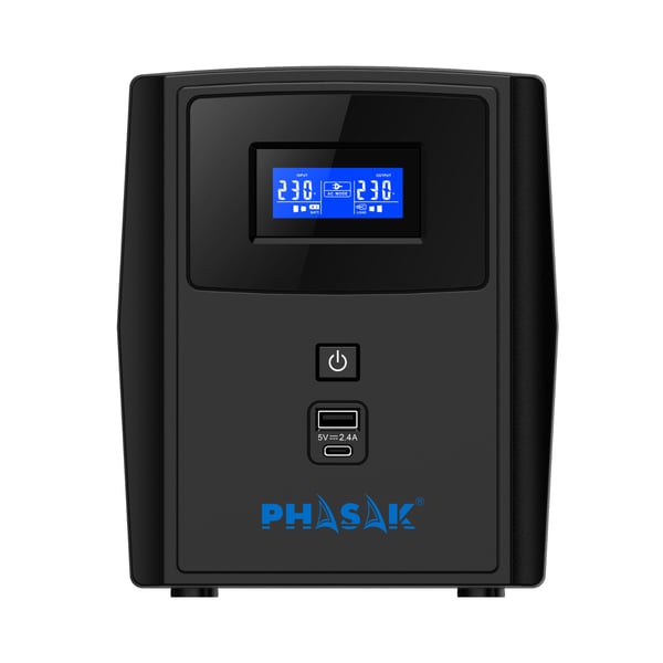 Phasak Sirius UPS-virtalähde Linjainteraktiivinen 1,56 kVA 900 W 4 AC-pistorasia(a)