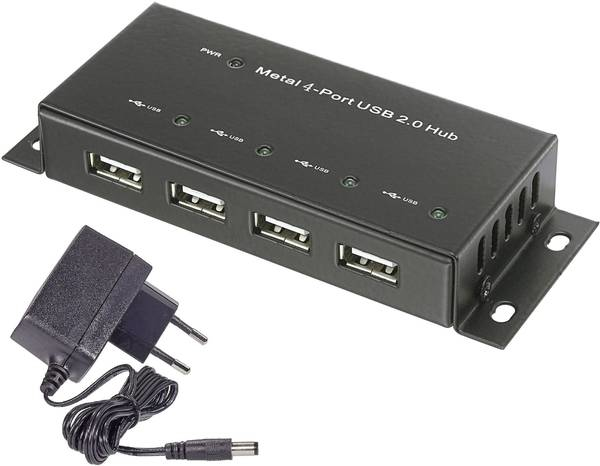 Miniatyrbild 1 av 4: Renkforce RF-4830984 gränssnittshubbar USB 2.0 Micro-B 480 Mbit/s Svart