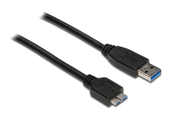 Alcasa USB 3.0 A/USB 3.0 Micro B, 2m USB-kabel USB 3.2 Gen 1 (3.1 Gen 1) USB A Micro-USB B Sort