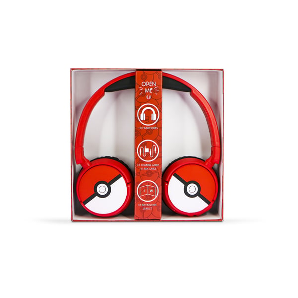 OTL Technologies Pokémon PK1000 kuulokkeet ja kuulokemikrofoni Langallinen & langaton Pääpanta Pelaaminen USB Type-C Bluetooth Punainen, Valkoinen