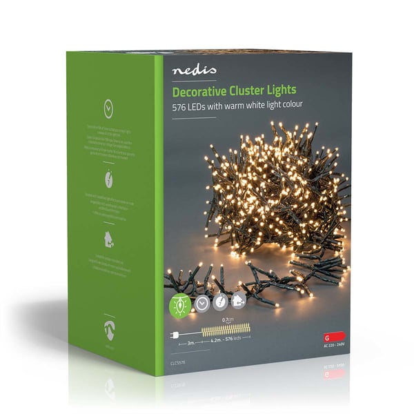 Nedis CLCS576 dekorativ belysning Dekorativ lyskæde 576 pære(r ) LED G