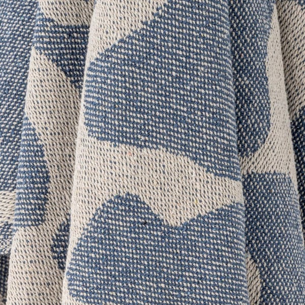 Bloomingville 82066533 sengetæppe 130 x 160 cm Bomuld, Polyester, Viskose, Uld Blå