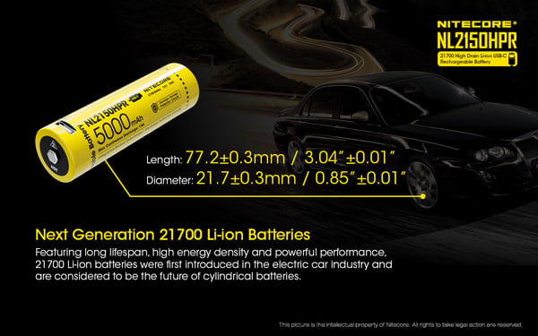 Miniatyrbild 4 av 15: Nitecore NL2150HPR laddningsbara batterier Litium-Ion (Li-Ion) 5000 mAh 3,6 V
