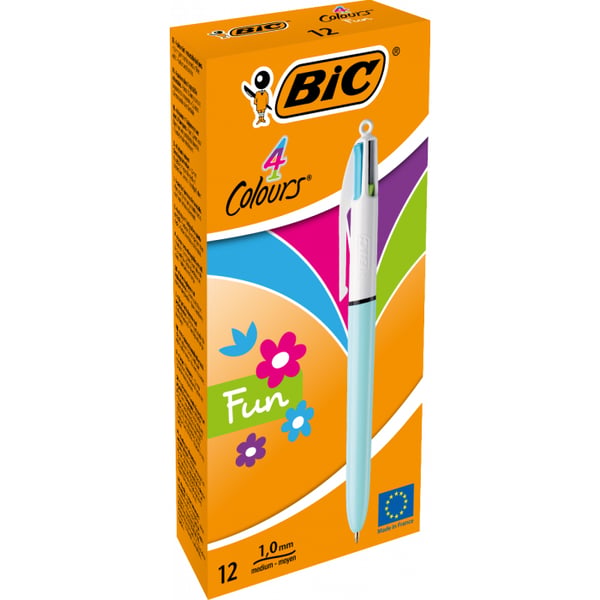 BIC 982870 kuglepen Grøn, Lyserød, Lilla, Turkis Kuglepen med flere funktioner 12 stk