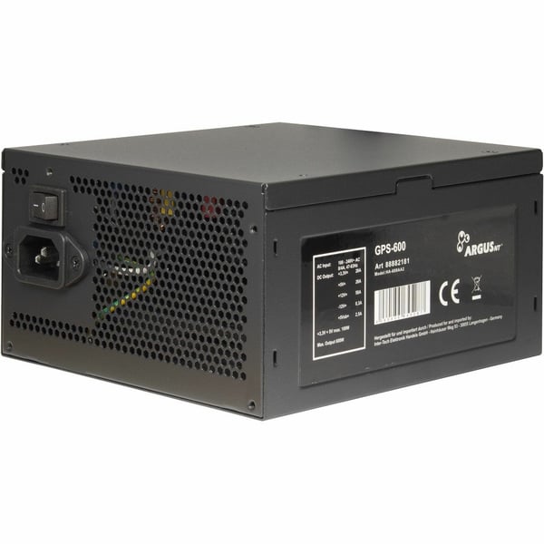 Inter-Tech Argus GPS-600 strömförsörjningsenheter 600 W 20+4 pin ATX ATX Svart