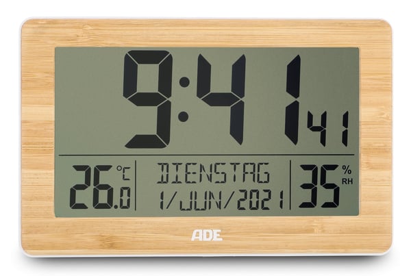 ADE CK2113 Digital väckarklocka Bamboo ADE CK2113 Digital väckarklocka Bamboo