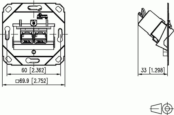 METZ CONNECT 130B11D21200-E stikkontakt RJ-45 Metallic