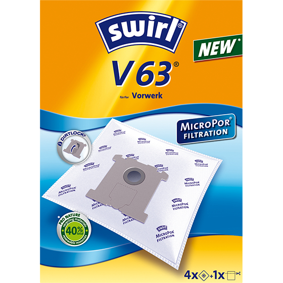 Swirl V 63 MicroPor Dammpåse Cylinderdammsugare