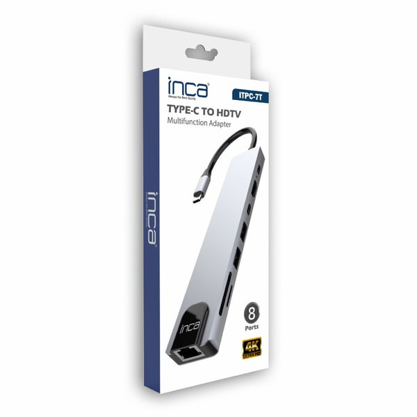 Inca ITPC-7T keskitin USB Type-C 1000 Mbit/s Alumiini