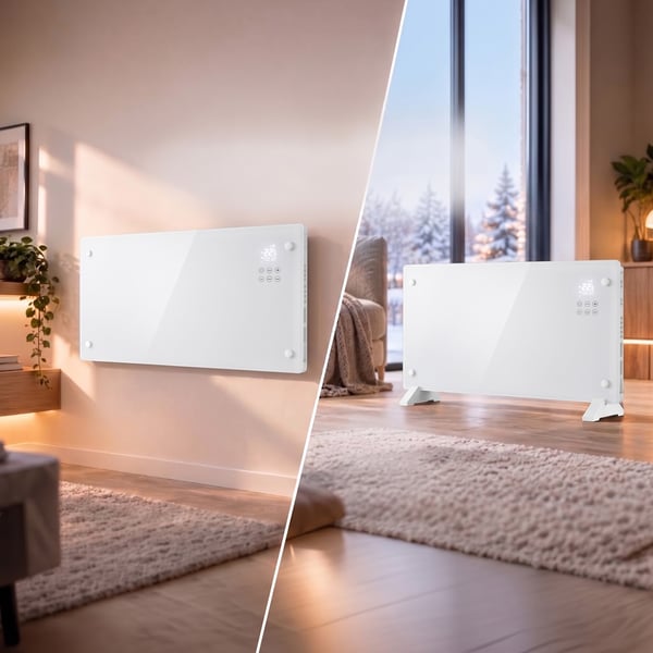 Miniatyrbild 4 av 11: Extralink SMART GLASS PANEL HEATER, WHITE, 2000W, WIFI, LPL-23A-WH