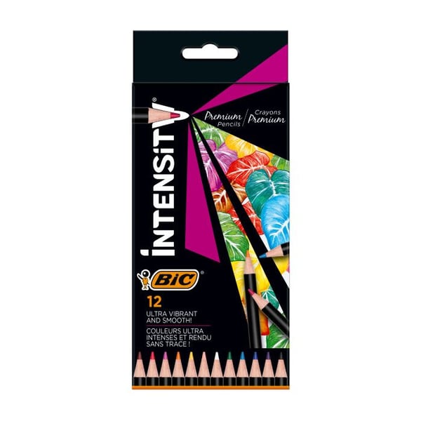 BIC Intensity Premium Sort, Blå, Brun, Grøn, Lyse Blå, Orange, Lyserød, Lilla, Rød, Violet, Hvid, Gul 12 stk BIC Intensity Premium Sort, Blå, Brun, Grøn, Lyse Blå, Orange, Lyserød, Lilla, Rød, Violet, Hvid, Gul 12 stk