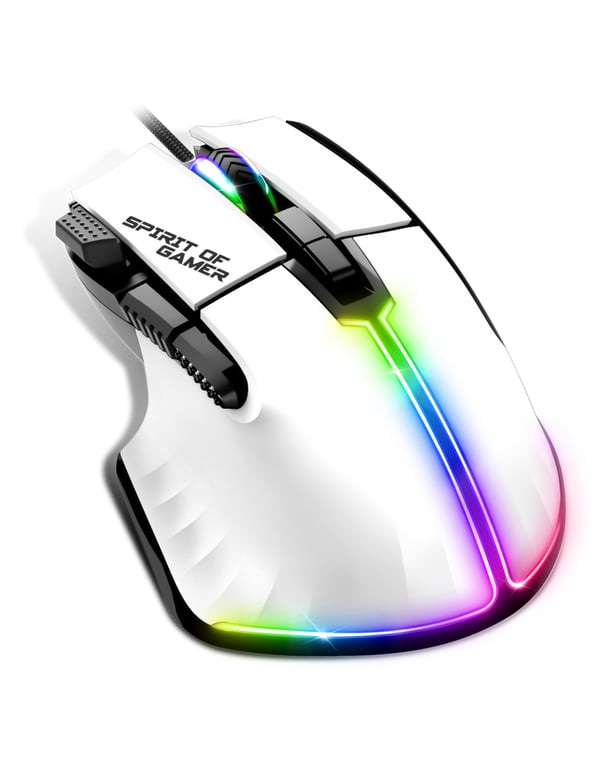 Spirit of Gamer PRO-M5 ARTIC mus Spil Højre hånd USB Type-A Optisk 12800 dpi