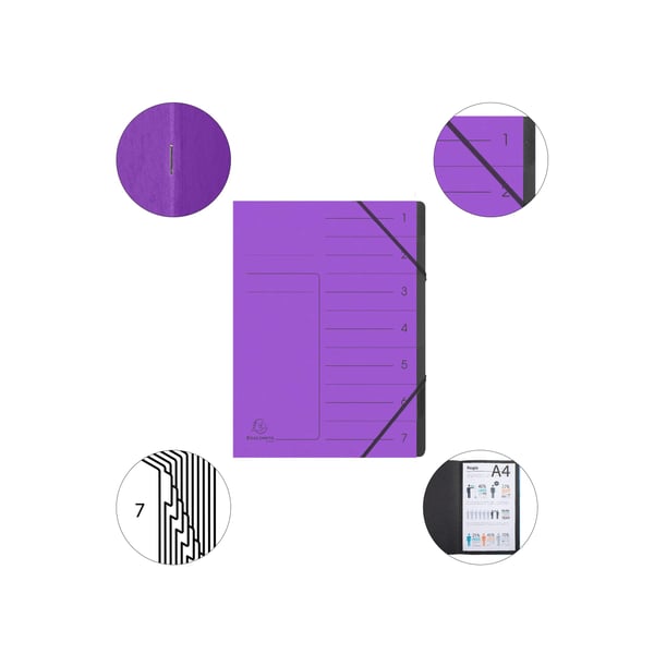 Exacompta 540708E mappar Kartong Violett A4