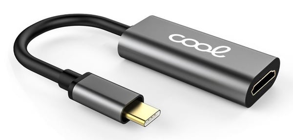 Pikkukuva 1 / 6: COOL Accesorios 8434847050652 videokaapeli-adapteri HDMI-tyyppi A (vakio) USB Type-C Musta, Hopea