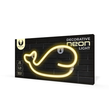 Pikkukuva 2 / 3: Forever Light Neon LED Light WHALE warm white Bat + USB FLNEO9 Koristevalohahmo
