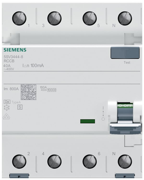 Miniatyrbillede 3 af 6: Siemens 5SV34448 5SV3444-8 FI-Schutzschalter A 40 A 0.1 A 400 V