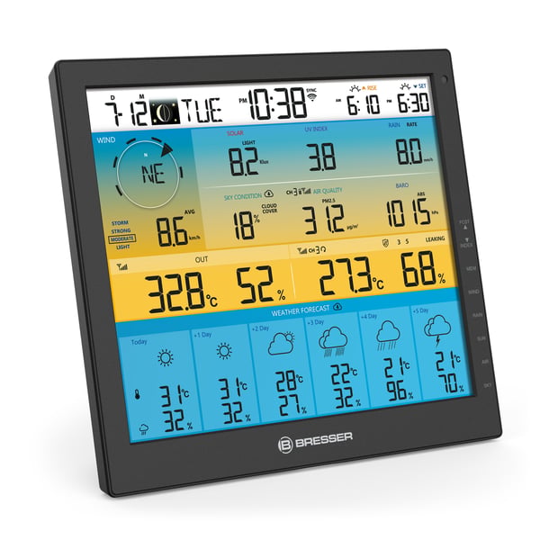 Bresser Optics 7003220 digital vejrstation Sort LCD Batteri/Solar Wi-Fi