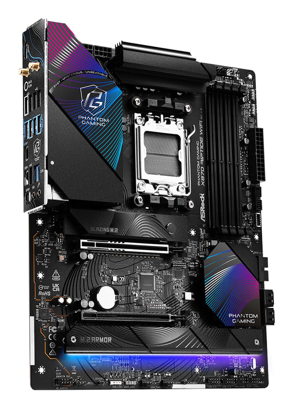 Pikkukuva 4 / 6: ASRock Phantom Gaming X870 RIPTIDE WiFi - Emolevy - ATX - Socket AM5 - AMD X870 -piirisarja - USB4,