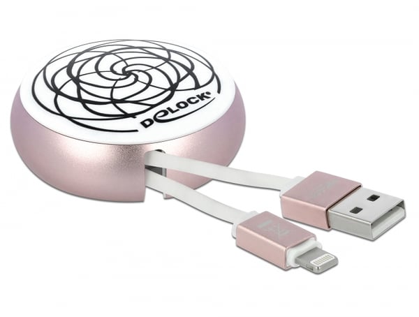 DeLOCK 85817 Lightning kabel 0,92 m Lyserød, Hvid